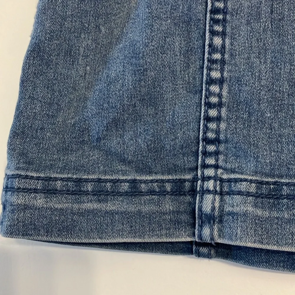 Free people denim stretch mini skirt